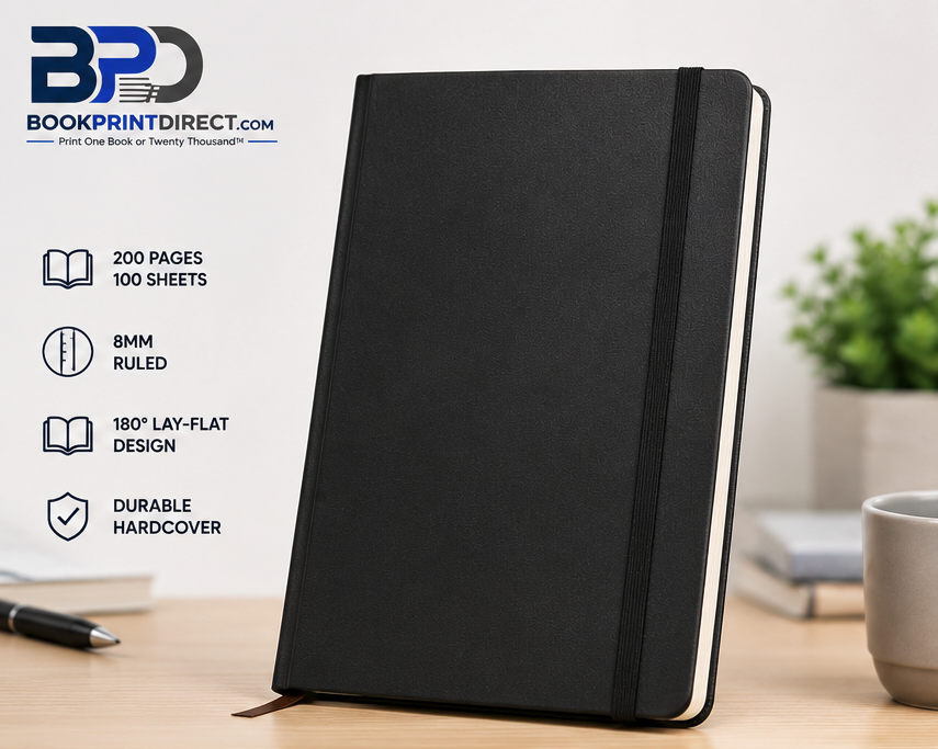 Premium A5 Hardcover Ruled Notebook – Black